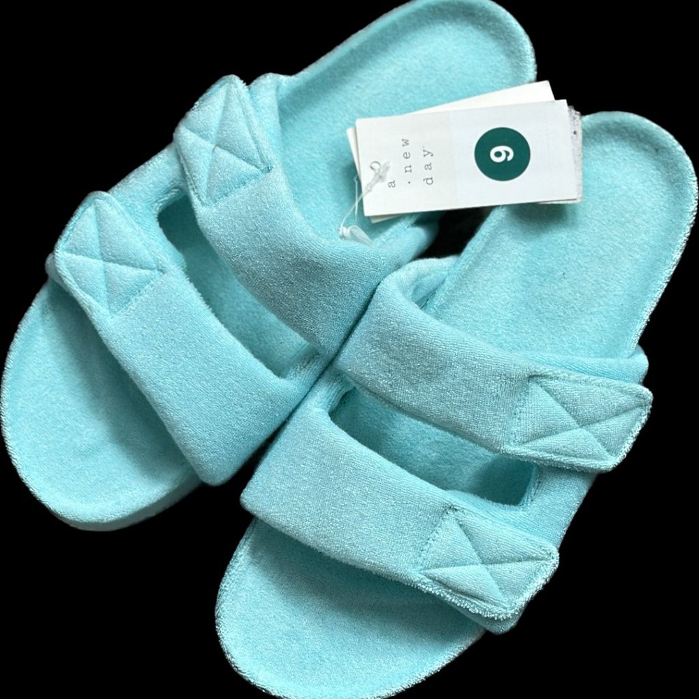 NWT A New Day Women's Remi Platform Slide Sandals - Turquoise Blue - All Size - Picture 3 of 5